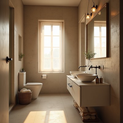 Modern bathroom with natural light