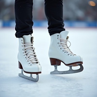 Winter ice skating in beautiful location