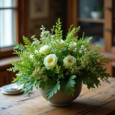 Fresh floral arrangement in natural light