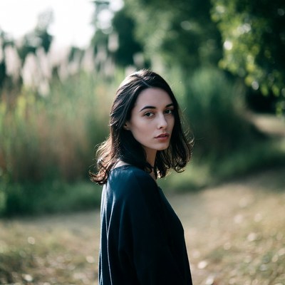 Young woman in nature scene