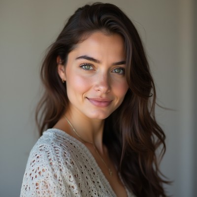 Smiling woman in natural light