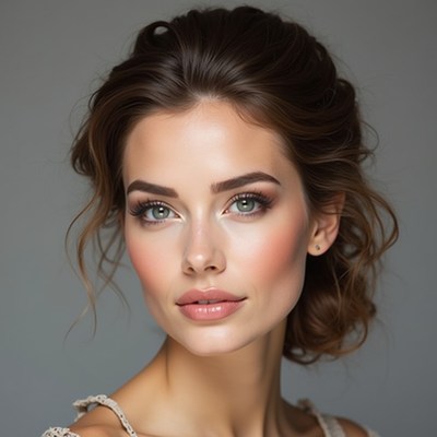 Model in studio with soft lighting