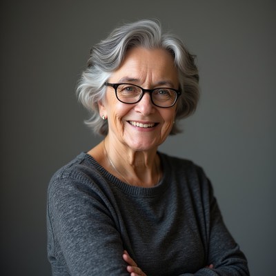 Portrait of a smiling older woman indoors