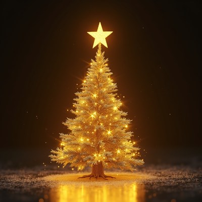 Decorated christmas tree with lights