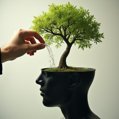 Grow ideas with a tree on a head