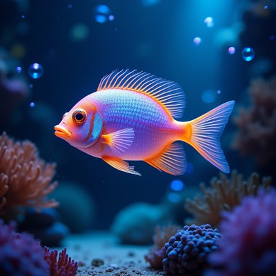 Colorful fish swimming in reef