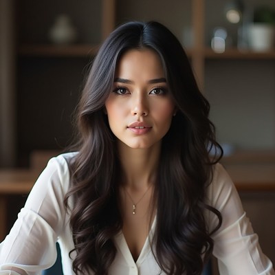 Woman sitting at a table