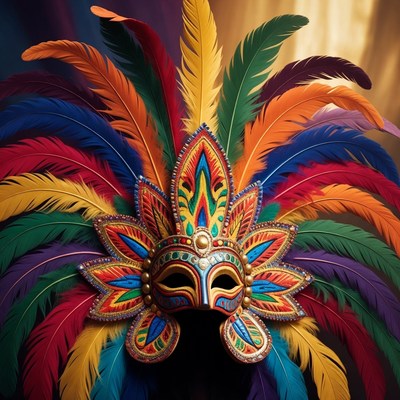 Colorful feather mask for celebration