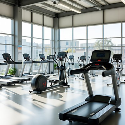 Modern gym space with fitness equipment