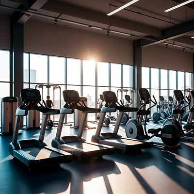 Morning light in gym area