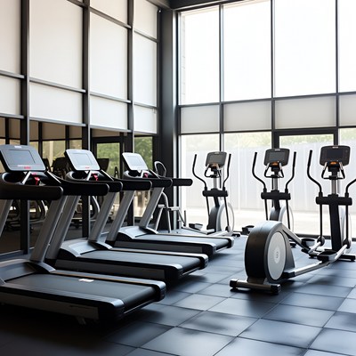 Modern fitness center with workout equipment