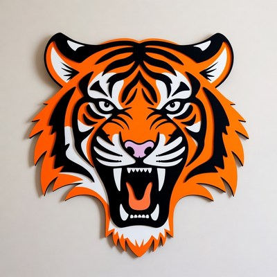 Tiger head wall art design