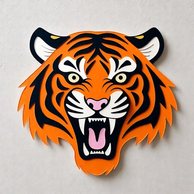 Tiger head wall art design