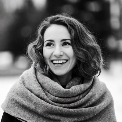 Smiling woman in winter setting