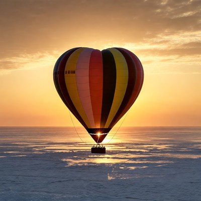Hot air balloon at sunset