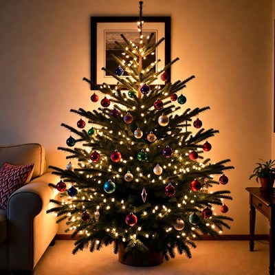 Christmas tree decoration at home