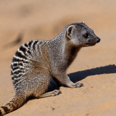 Mongoose in the desert sand