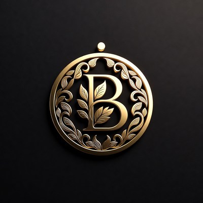 Gold b logo on dark background