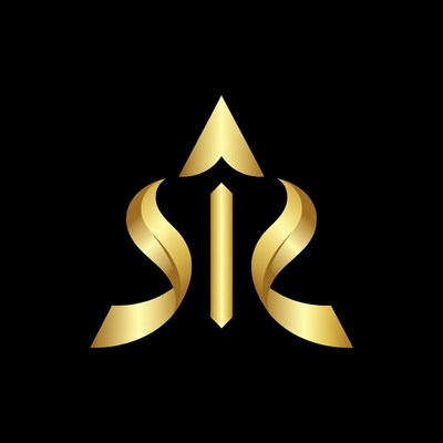 Golden logo design with abstract shapes