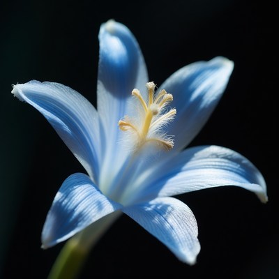 Bright blue flower with details