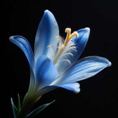 Blue flower in dark background