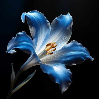 Blue flower with delicate petals