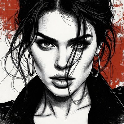 Close-up of a woman with earrings