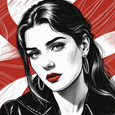 Young woman with bold makeup