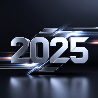 Metallic year 2025 display