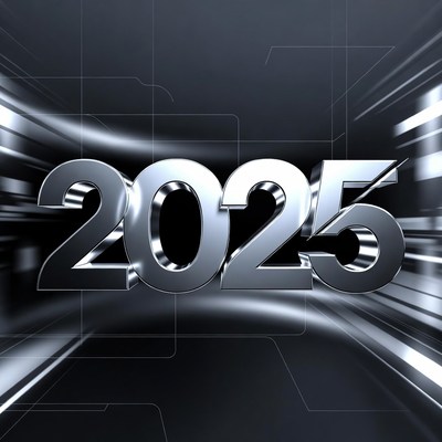 Future year 2025 in digital style