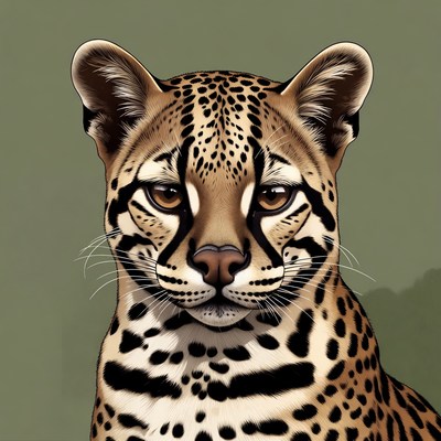 Close-up of a leopard face in detail