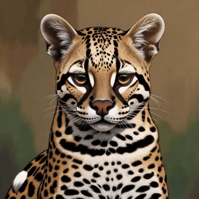 Close view of a leopard face