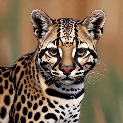 Close-up of a spotted feline