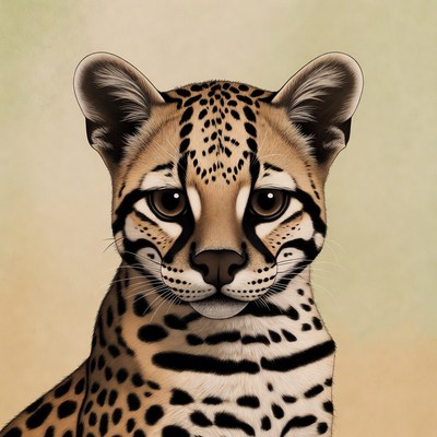 Leopard face on plain background