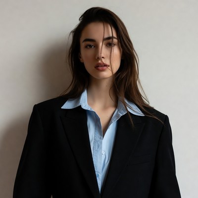 Confident woman in formal wear