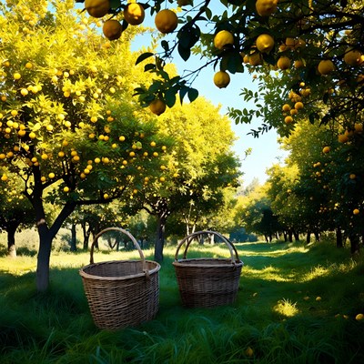 Citrus harvesting in a sunny orchard
