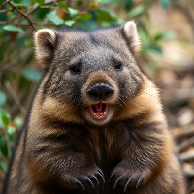 Wombat in natural habitat during daytime