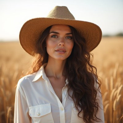 Young woman in wheat field