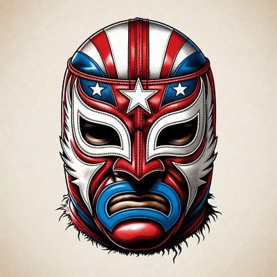 Wrestling mask design with colors and details