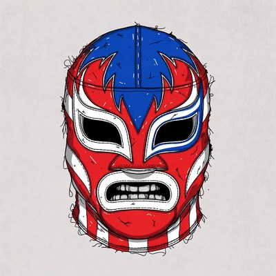 Luchador mask design with bold colors
