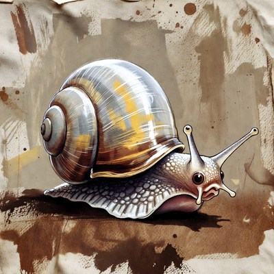 Snail on textured surface