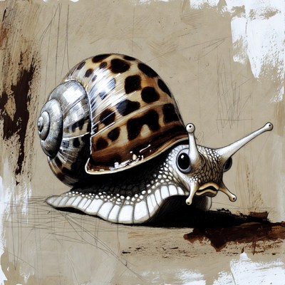 Snail on a textured background