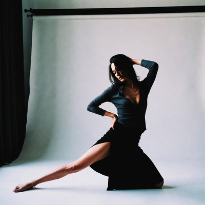Dance pose in studio setting