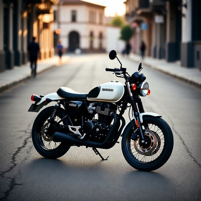 Motorcycle parked on city street