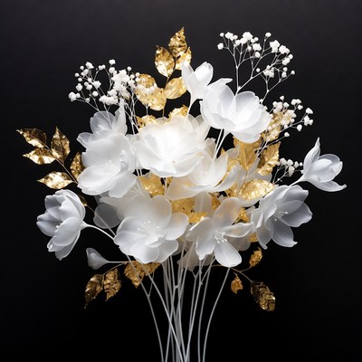 White and gold flower arrangement