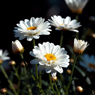 Daisies blooming in garden