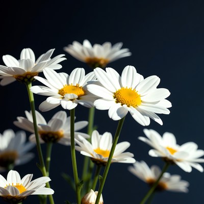 White daisies in bright light