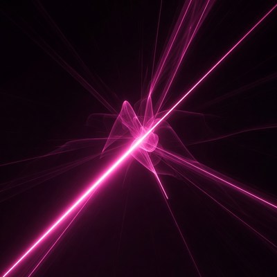 Bright pink light pattern in dark space