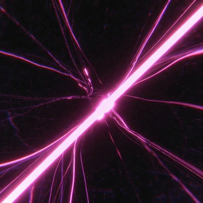 Bright linear light in dark space