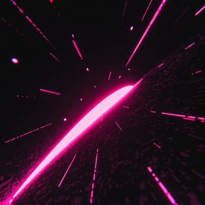 Light streaks in dark space scene